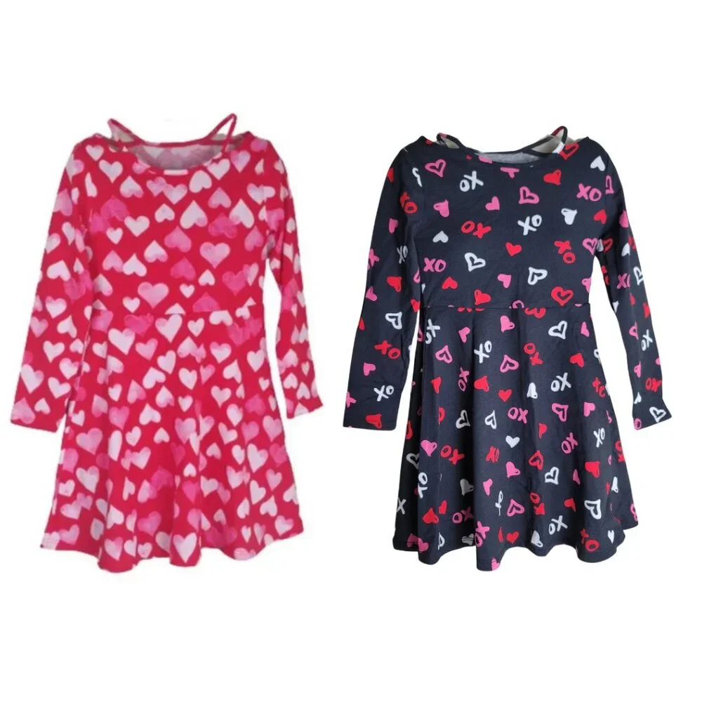 The Children's Place Heart Pattern Flowy Dresses Bundle Size 5/6